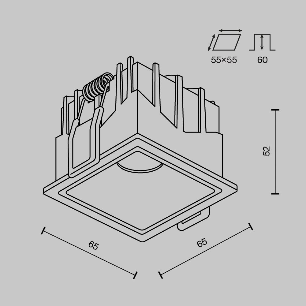 Офисное освещение Встраиваемый светильник Maytoni Technical Alfa LED DL043-01-10W3K-SQ-W-1, Белый белый алюминий — фото 2