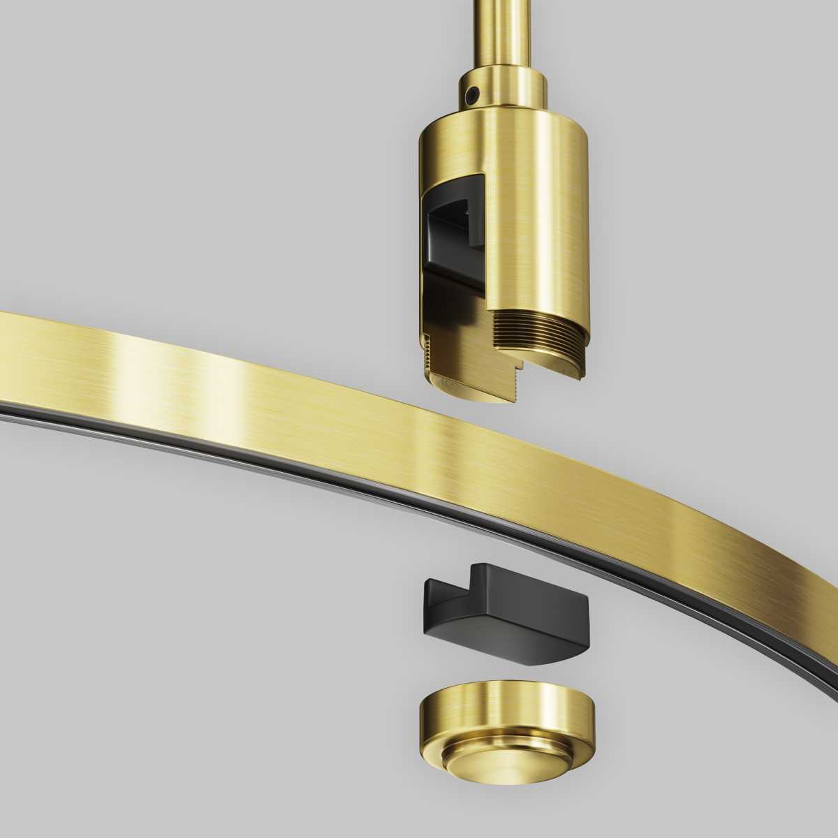 Трековые систем Шинопровод круглый из полукругов 1800мм Maytoni Technical FLARITY Busbar trunkings… латунь алюминий — фото 3