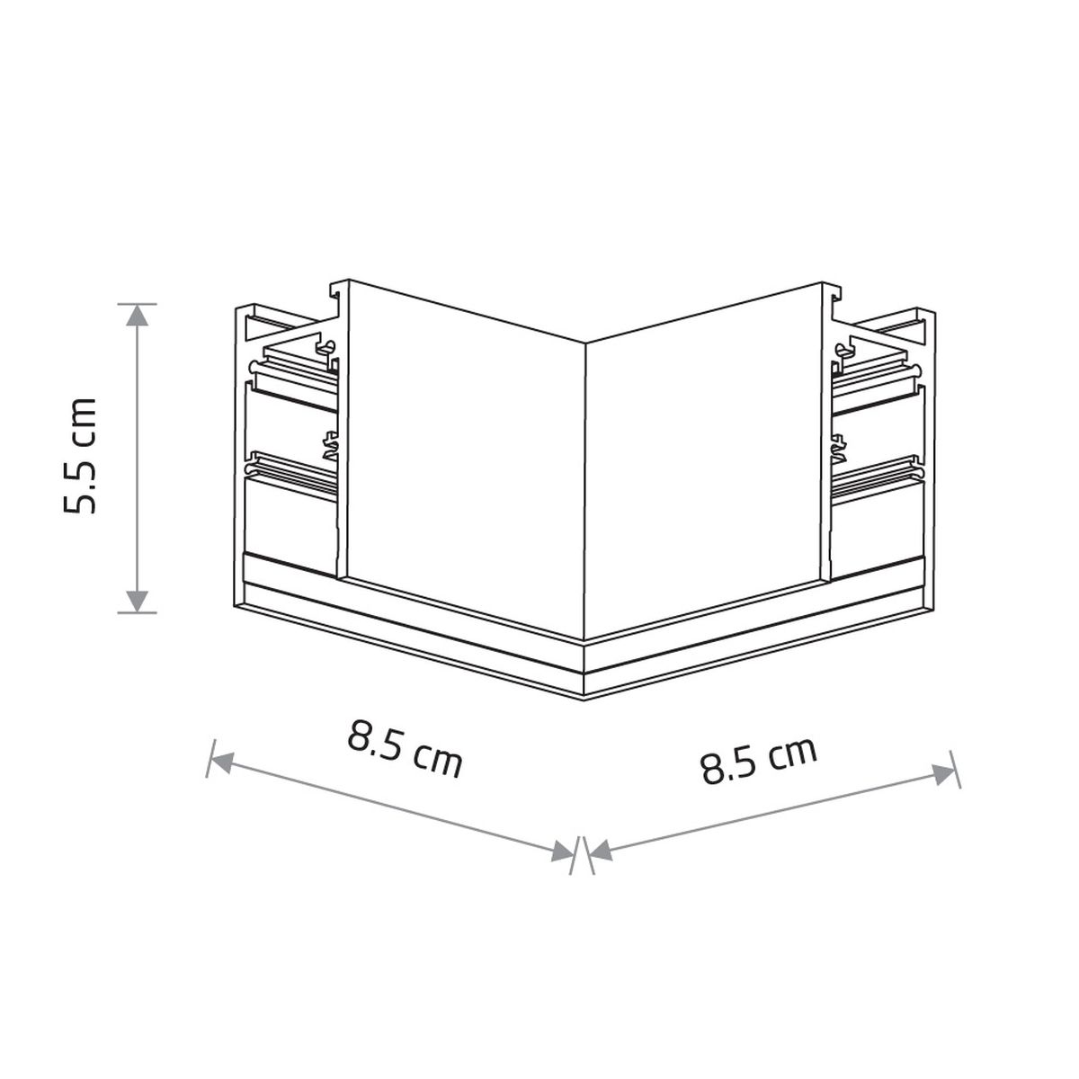 Трековые систем Коннектор для магнитных треков угловой Nowodvorski Lvm Horizontal White 11618 золото металлические / алюминий — фото 2