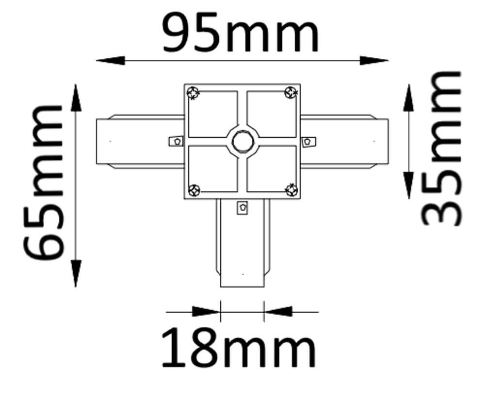 Трековые систем Соединитель T-образный однофазный Crystal Lux CLT 0.211 03 WH, Белый белый пластиковые / алюминий — фото 2