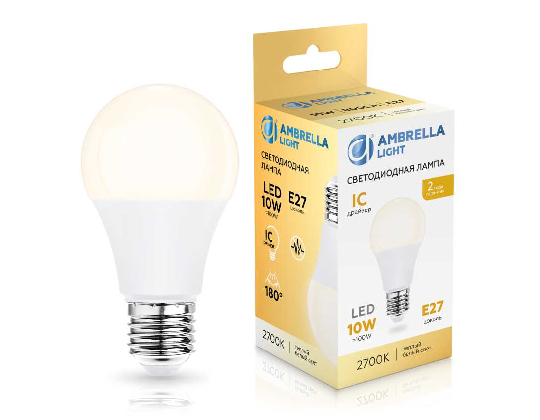 Лампочк Лампа светодиодная Лон A60 Ambrella light Bulding — фото 3