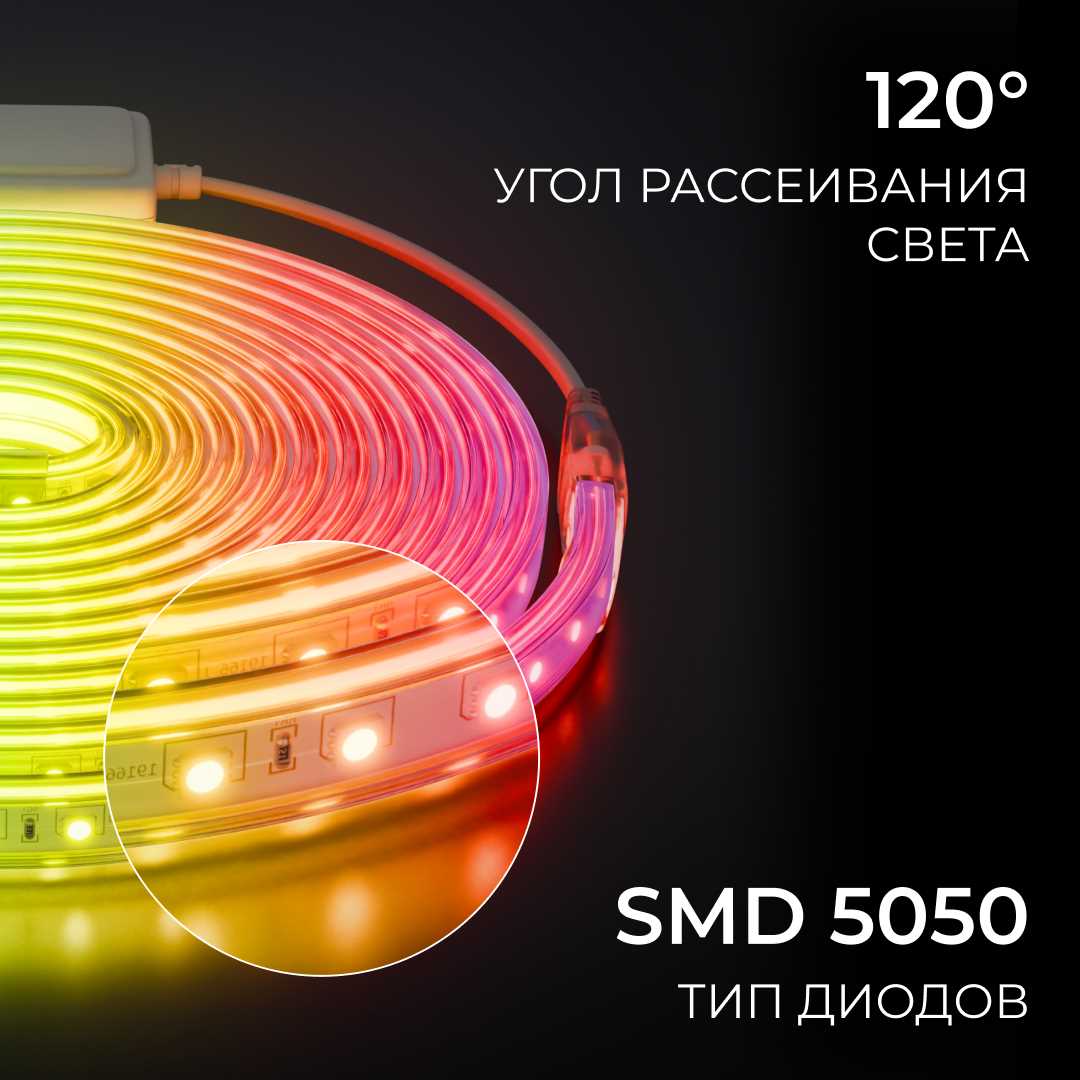 Светодиодные лент Комплект светодиодной влагозащищенной ленты Apeyron m 60LED m 5050SMD, Белый белый пвх — фото 5