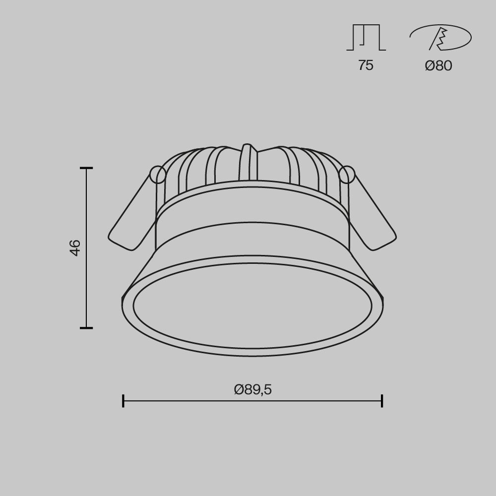 Офисное освещение Встраиваемый светодиодный светильник Maytoni Technical Okno DL055-8W3-4-6K-B, Черный черный алюминий — фото 3