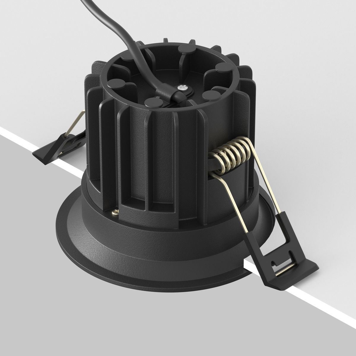 Офисное освещение Встраиваемый светодиодный светильник Maytoni Technical Round DL058-12W2.7K-B, Черный черный алюминий — фото 6