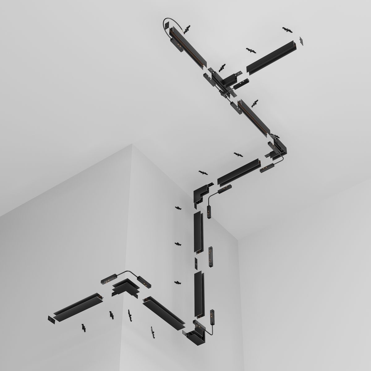 Трековые систем Шинопровод накладной / подвесной магнитный Maytoni Technical Exility Busbar… белый металлические / алюминий — фото 3