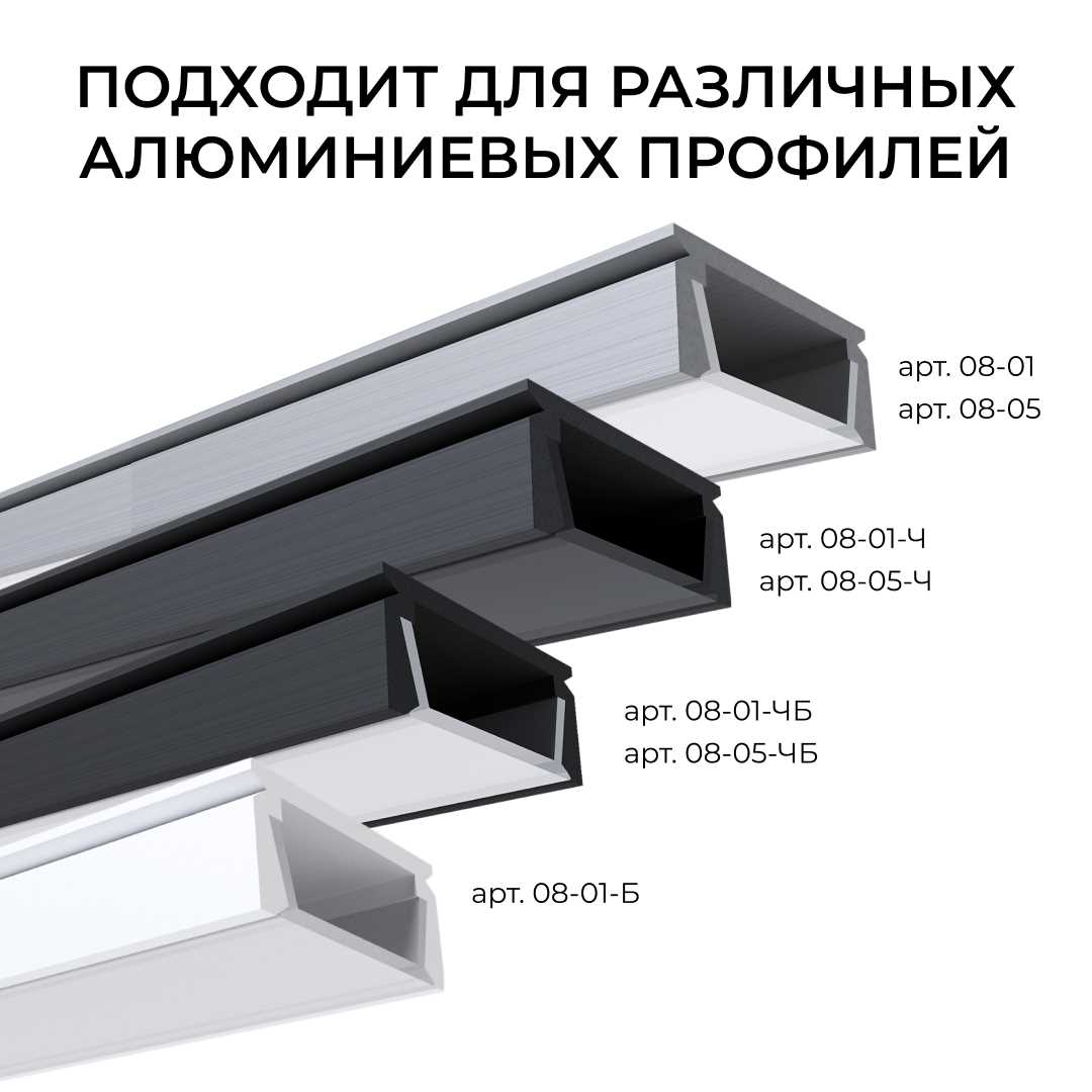 Светодиодные лент Комплект соединителей монтажный для профиля 08-01 05, прямой, 2 шт. Apeyron прозрачный поликарбонат — фото 6