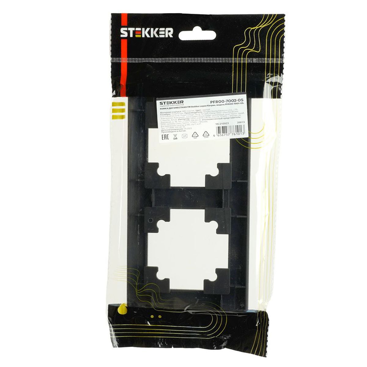 Электротовар Рамка 2-постовая Stekker Катрин черный PFR00-7001-05 39813 черный abs-пластик — фото 4