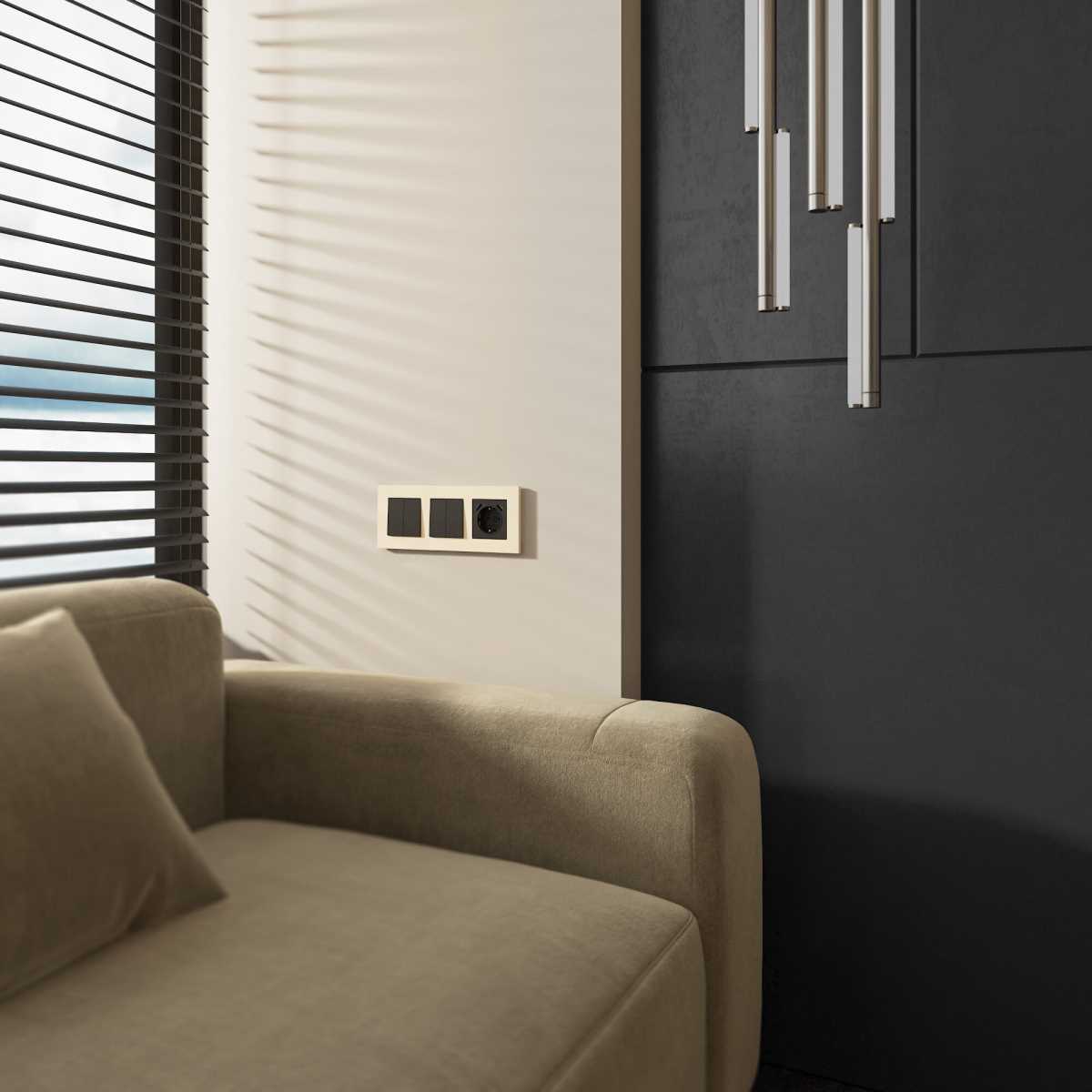 Электротовар Рамка на 3 поста Werkel Slab айвори матовый W0032962 4690389193446, Бежевый бежевый поликарбонат — фото 2