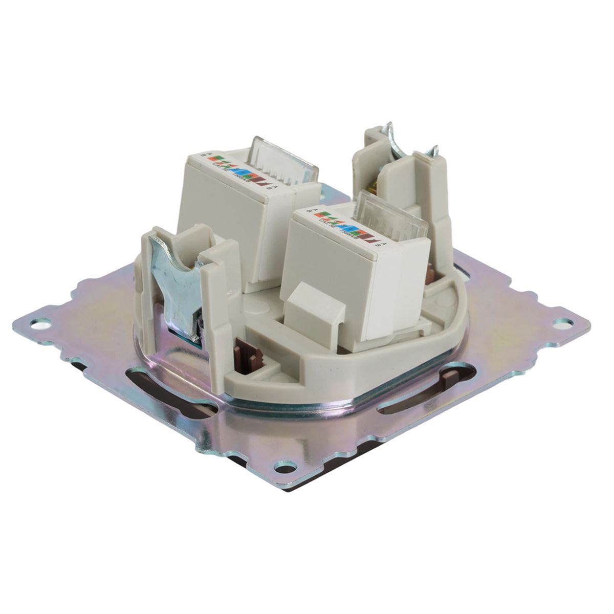 Электротовар Розетка компьютерная 2-местная RJ-45 (механизм) Stekker GLS00-7109-04 Катрин,… коричневый поликарбонат / латунь — фото 5