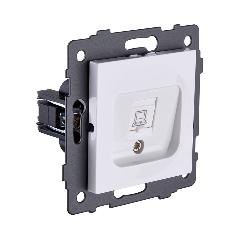 Электротовар Розетка Ethernet RJ45 Cat.5, белый Kollinger REA-016WH для Aspekt, Eleganz, Reflex белый — фото 2