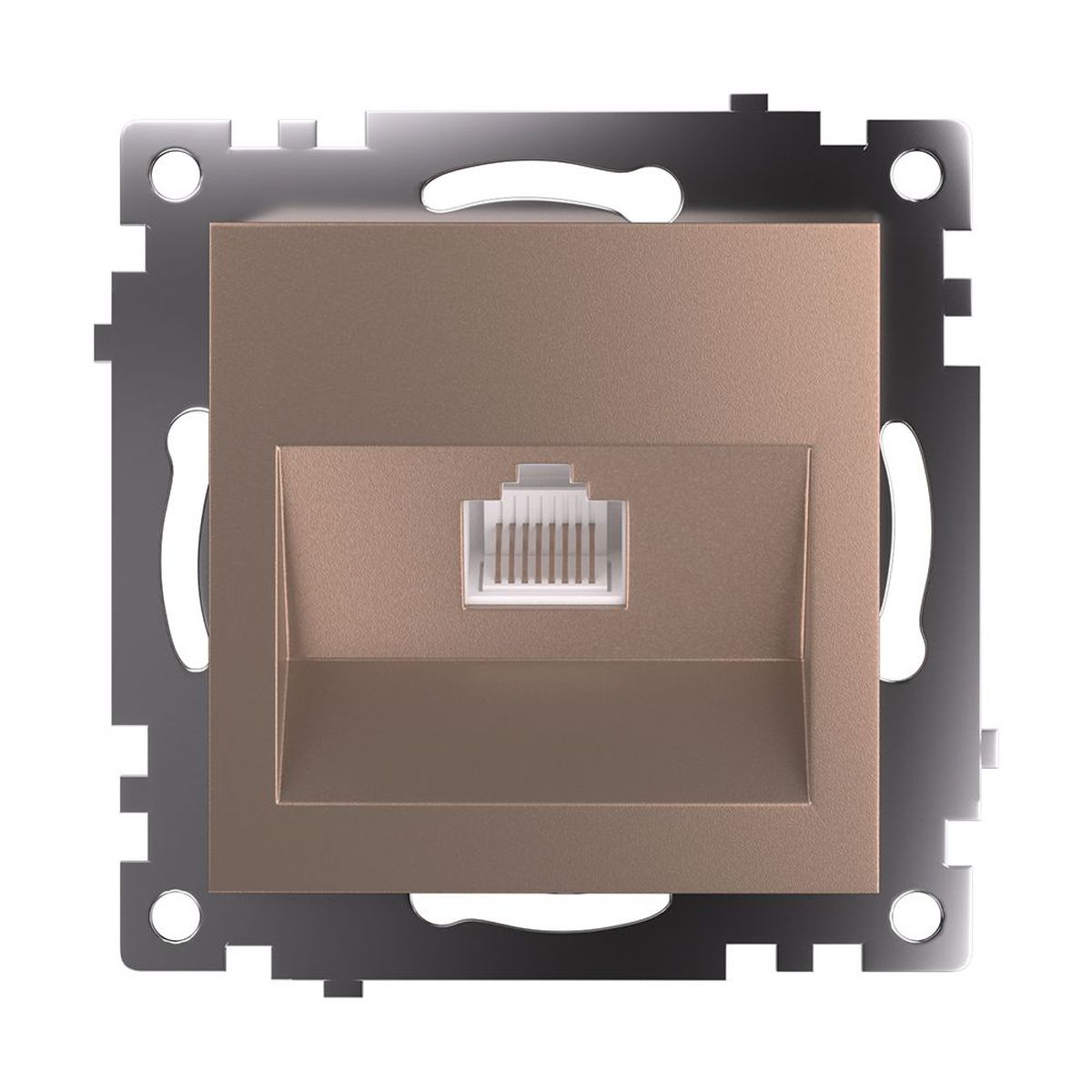 Электротовар Розетка компьютерная RJ-45 Stekker Катрин шампань GLS00-7107-02 39599, Бежевый бежевый поликарбонат / латунь — фото 4