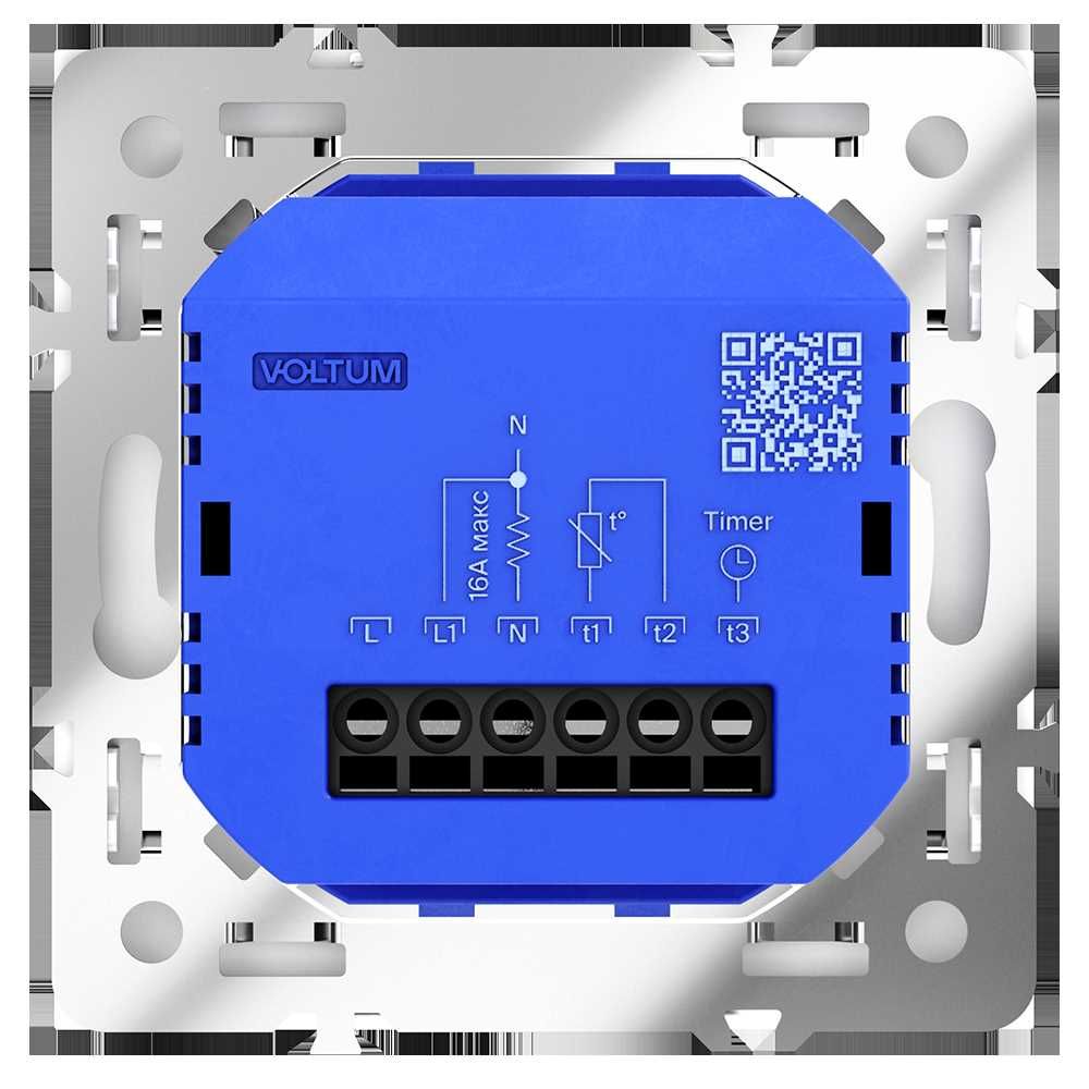 Электротовар Терморегулятор электронный Voltum S70 с индикацией и датчиком, для теплого пола,… поликарбонат — фото 4