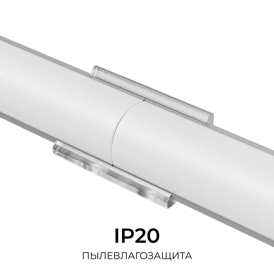 Светодиодные лент Комплект соединителей монтажный для профиля 08-04 08, прямой, 2 шт. Apeyron прозрачный поликарбонат — фото 4