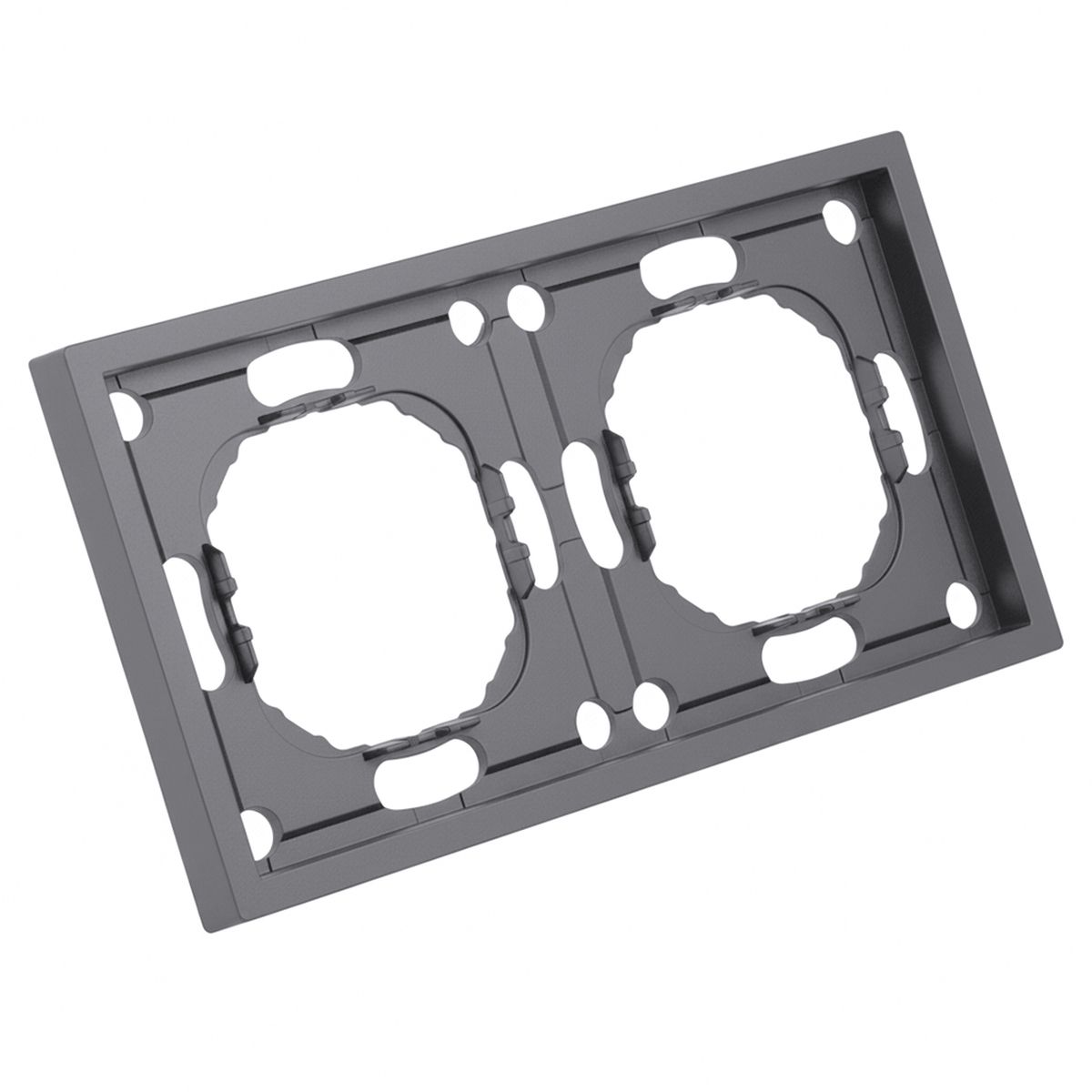 Электротовар Рамка STEKKER, PFR00-5002-10 2-местная, серия Эмили, платиново-серый, soft touch 49963 серый поликарбонат — фото 6