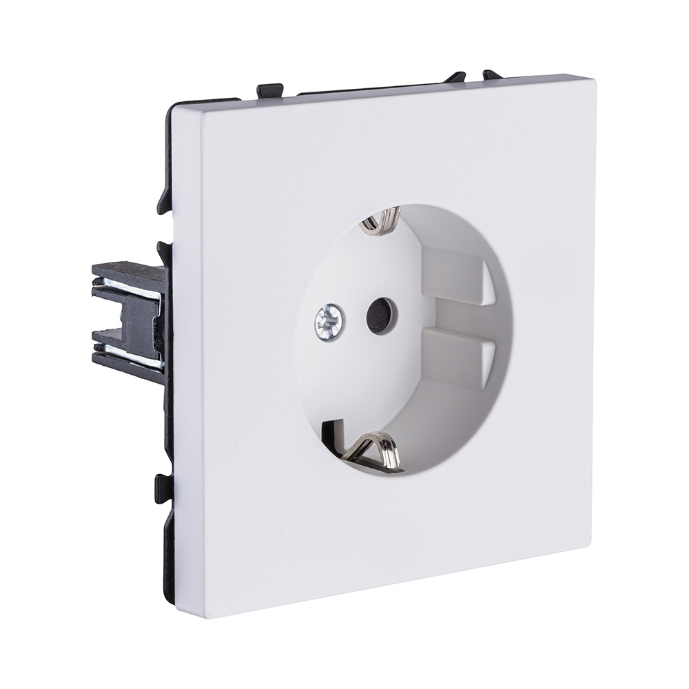 Электротовар Розетка штепсельная SCHUKO 16A / 250 В, белый глянцевый Kollinger Eclipse EC-014WG белый — фото 2