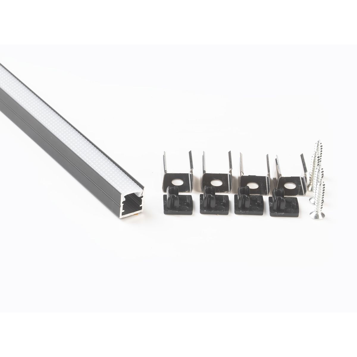 Светодиодные лент Профиль накладной LEDS POWER СПН1010 алюм. черный с призм.рассеивателем 2м черный металлические / алюминий — фото 3