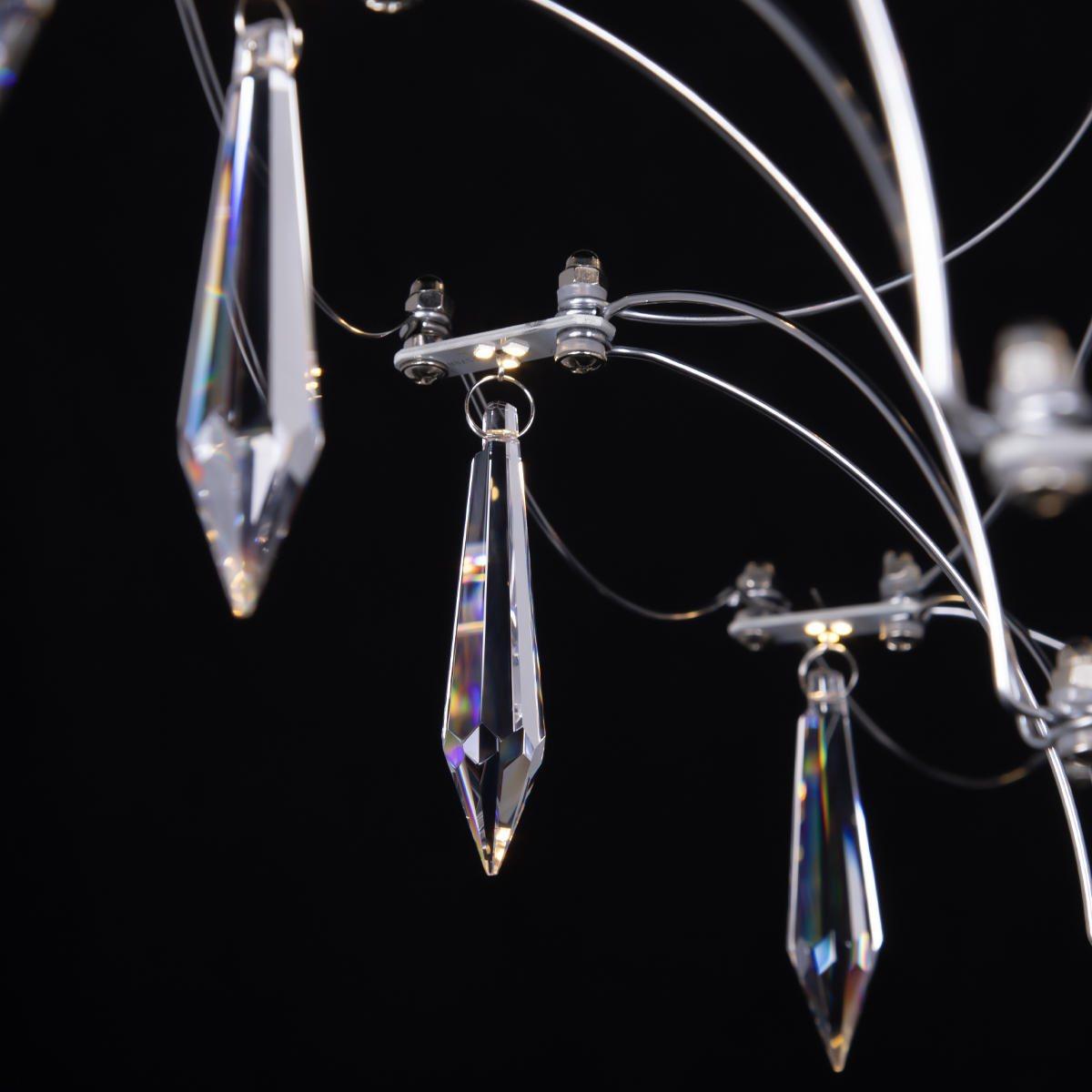 Подвесная люстра Подвесная светодиодная люстра Loft IT Mira 10259 800 Silver Asfour, Серебро серебро хрустальные / металл / хрусталь — фото 2