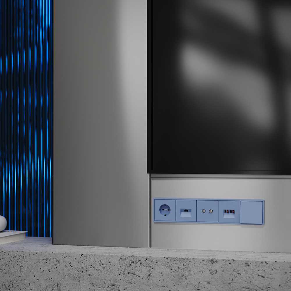 Электротовар Накладка для розетки компьютерной RJ45 кат.6, S70 (деним) Voltum VLS001315 поликарбонат — фото 3