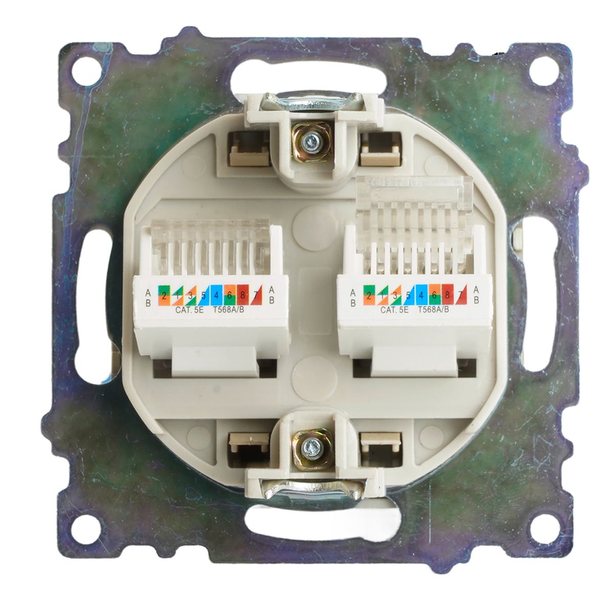 Электротовар Розетка компьютерная 2-местная RJ-45 (механизм) Stekker GLS00-7109-08 Катрин, золото… золото поликарбонат / латунь — фото 3