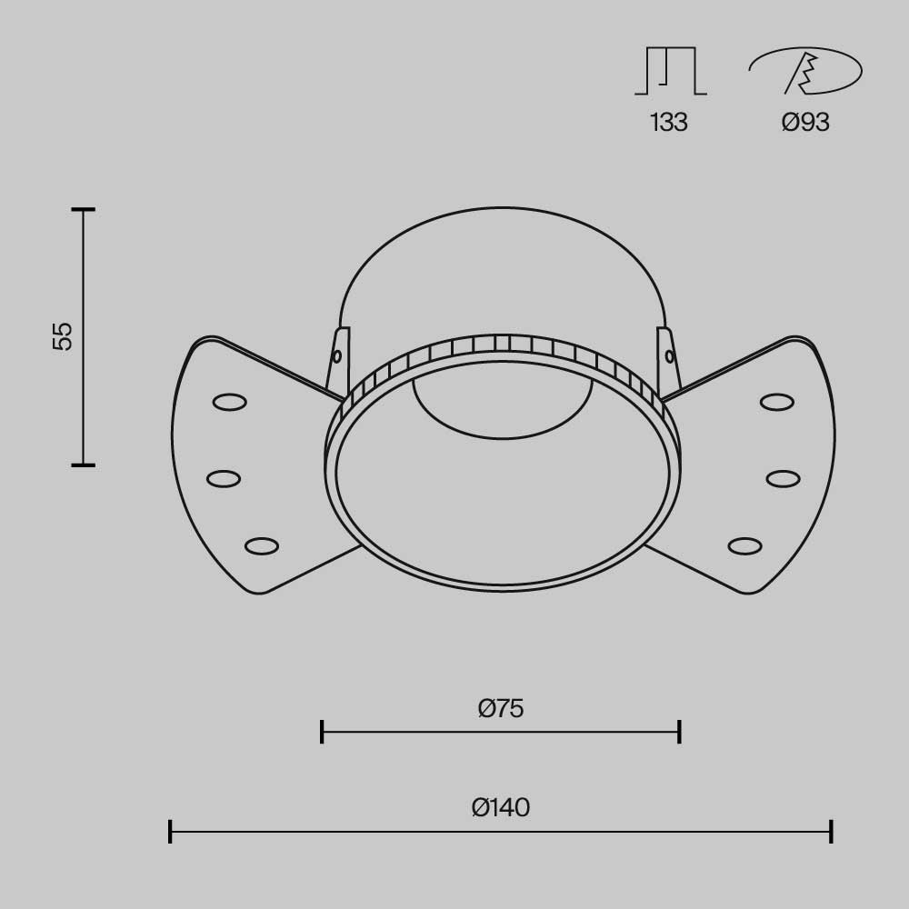 Офисное освещение Встраиваемый светильник Maytoni Technical Share DL051-01-GU10-RD-W, Белый белый металлические / алюминий / пластик — фото 4