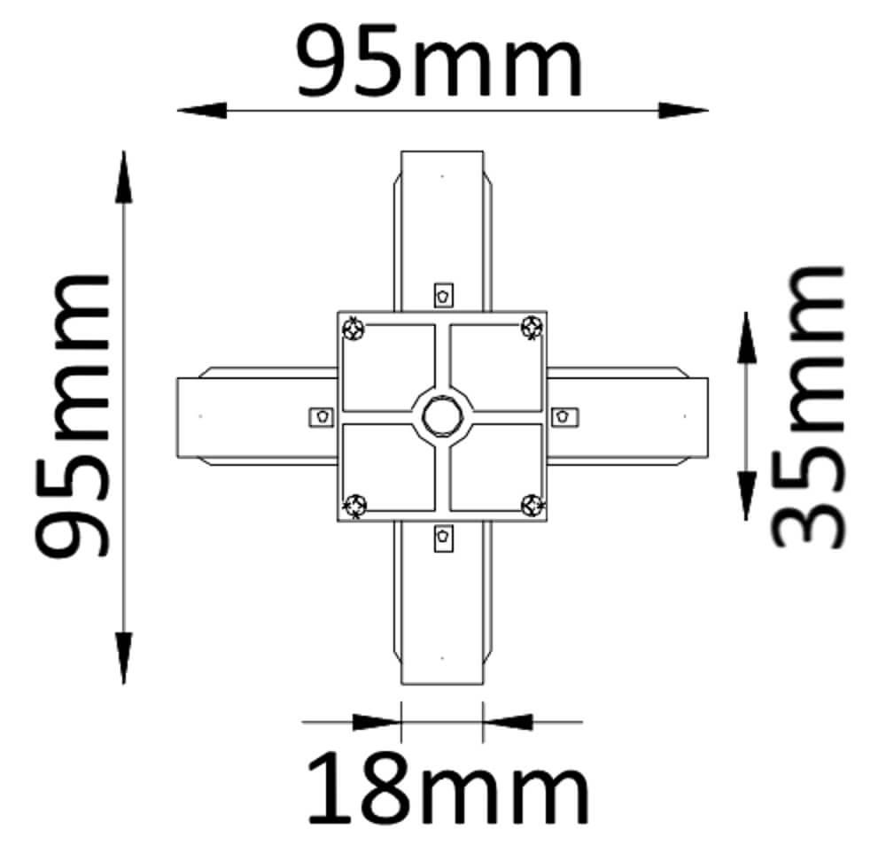 Трековые систем Соединитель X-образный однофазный Crystal Lux CLT 0.211 04 WH, Белый белый пластиковые / алюминий — фото 2
