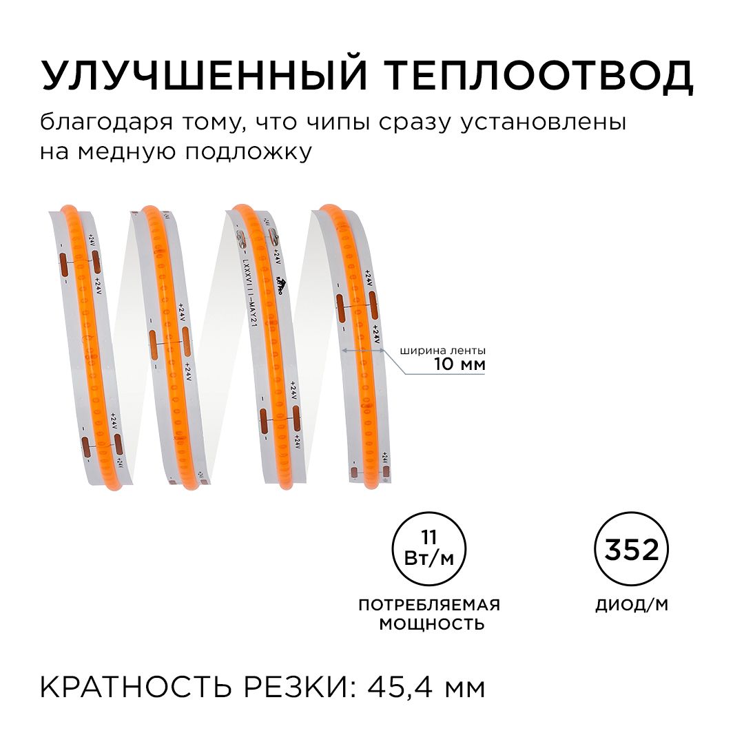 Светодиодные лент Светодиодная лента Apeyron m 352LED m COB розовый 5M 191ОО — фото 5
