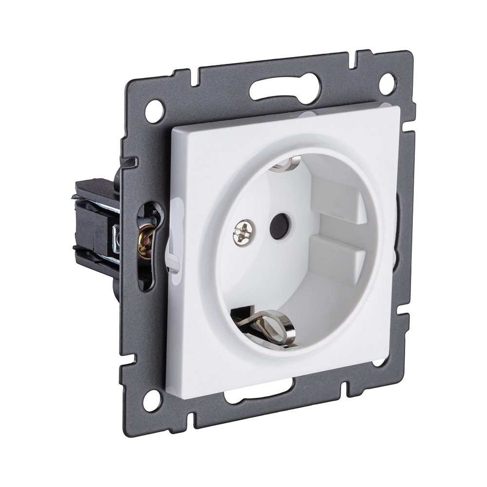 Электротовар Розетка штепсельная SCHUKO 16A / 250 В, белый Kollinger REA-002WH для Aspekt,… белый — фото 2