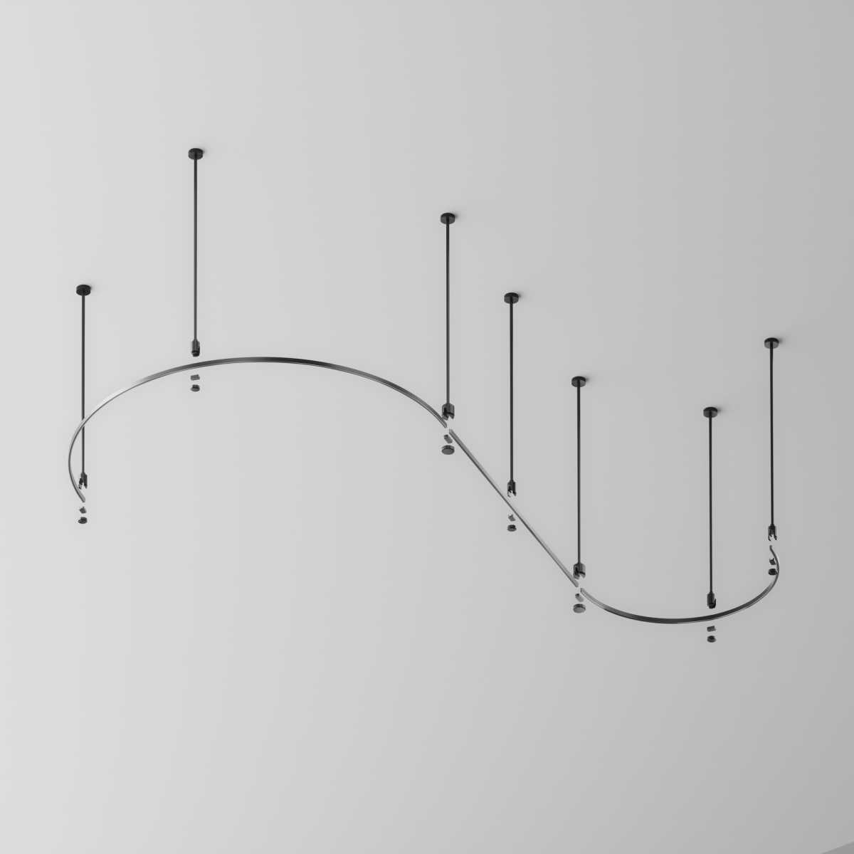 Трековые систем Шинопровод круглый из полукругов 1200мм Maytoni Technical FLARITY Busbar trunkings… черный алюминий — фото 5