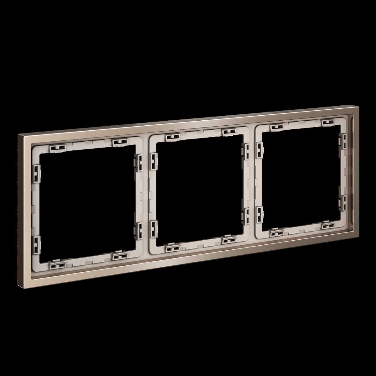 Электротовар Рамка металлическая на 3 поста, S70 Metal (платина) Voltum VLSM120310 металлические / металл — фото 3