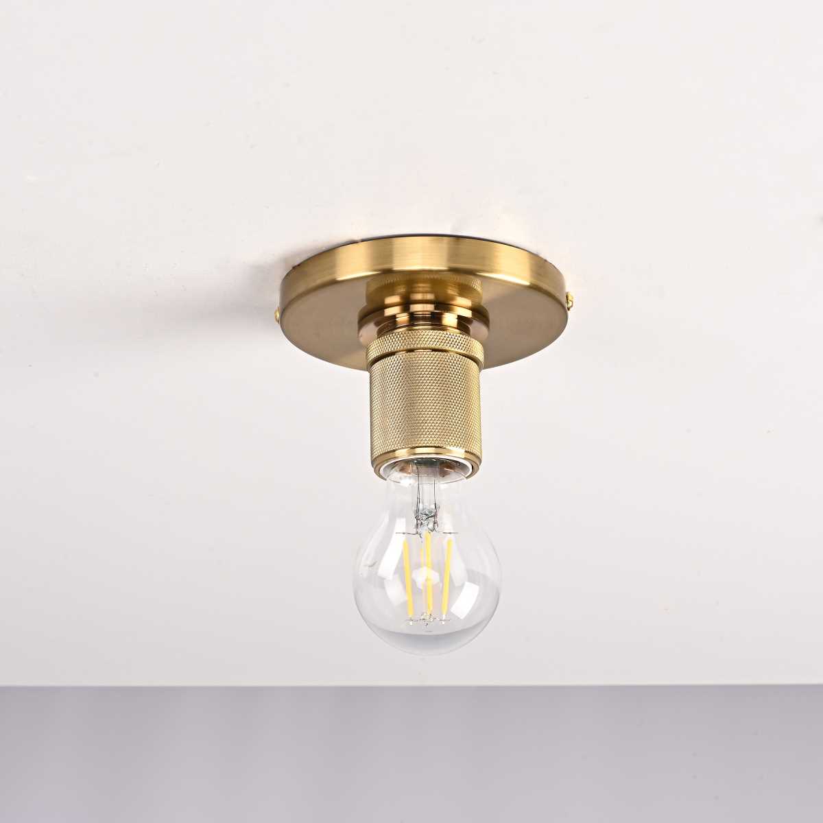 Потолочные светильник Светильник RH Utilitaire Socket Flushmount, Латунь латунь металлические / металл — фото 4