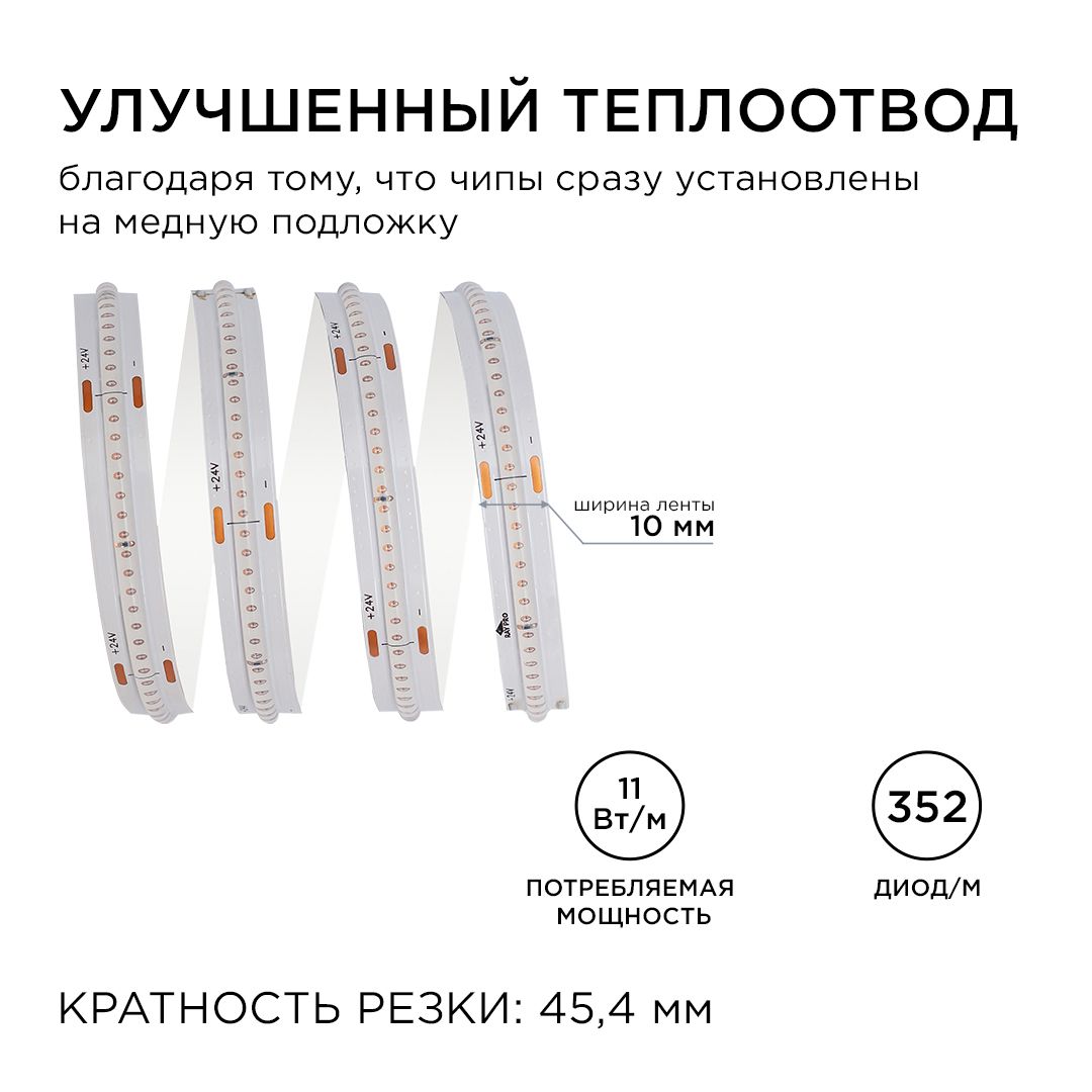 Светодиодные лент Светодиодная лента Apeyron m 352LED m COB синий 2M 183ОО — фото 5