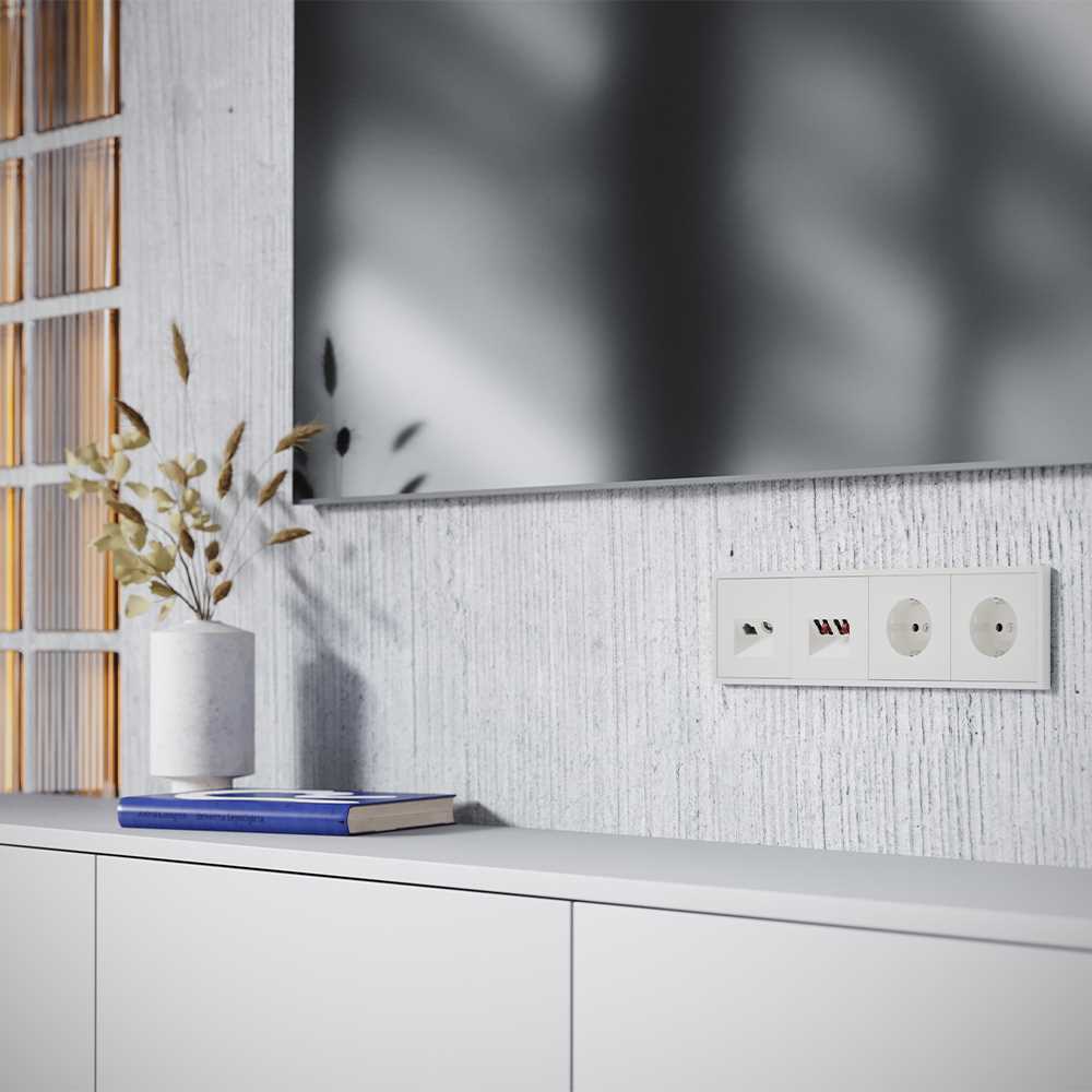 Электротовар Накладка для розетки TV+RJ45 кат. 6, S70 (хлопок) Voltum VLS002713 поликарбонат — фото 3