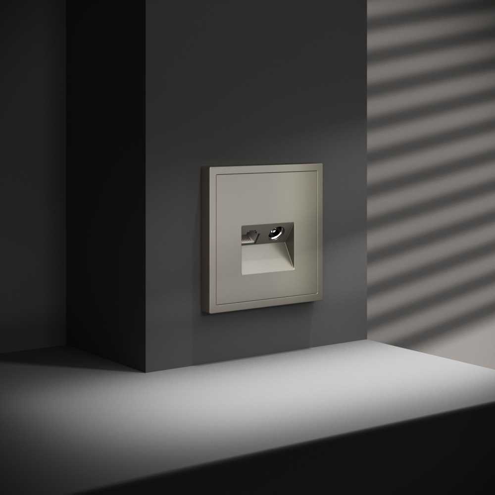 Электротовар Розетка телевизионная встраиваемая Voltum S70 TV+RJ45 кат. 6 шелк VLS060704, Бежевый бежевый поликарбонат — фото 6