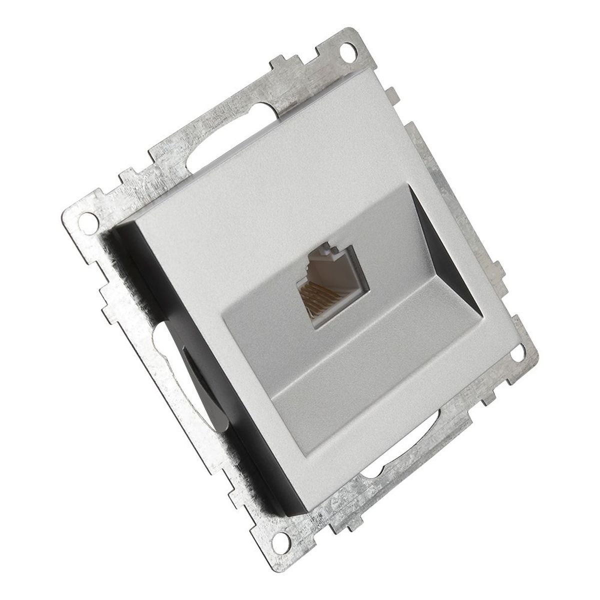 Электротовар Розетка компьютерная RJ-45 Stekker Катрин серебро GLS00-7107-03 39585 серебро поликарбонат / латунь / металлические / металл — фото 5