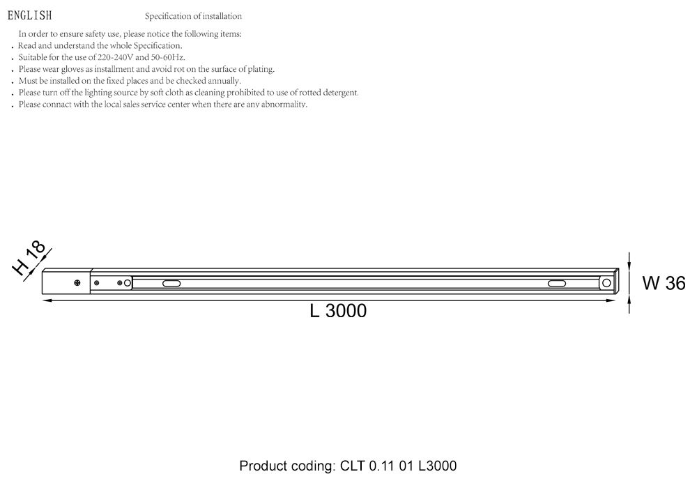 Трековые систем Шинопровод однофазный с питанием и заглушкой Crystal Lux CLT 0.11 01 L3000 BL, Черный черный металлические / алюминий — фото 2