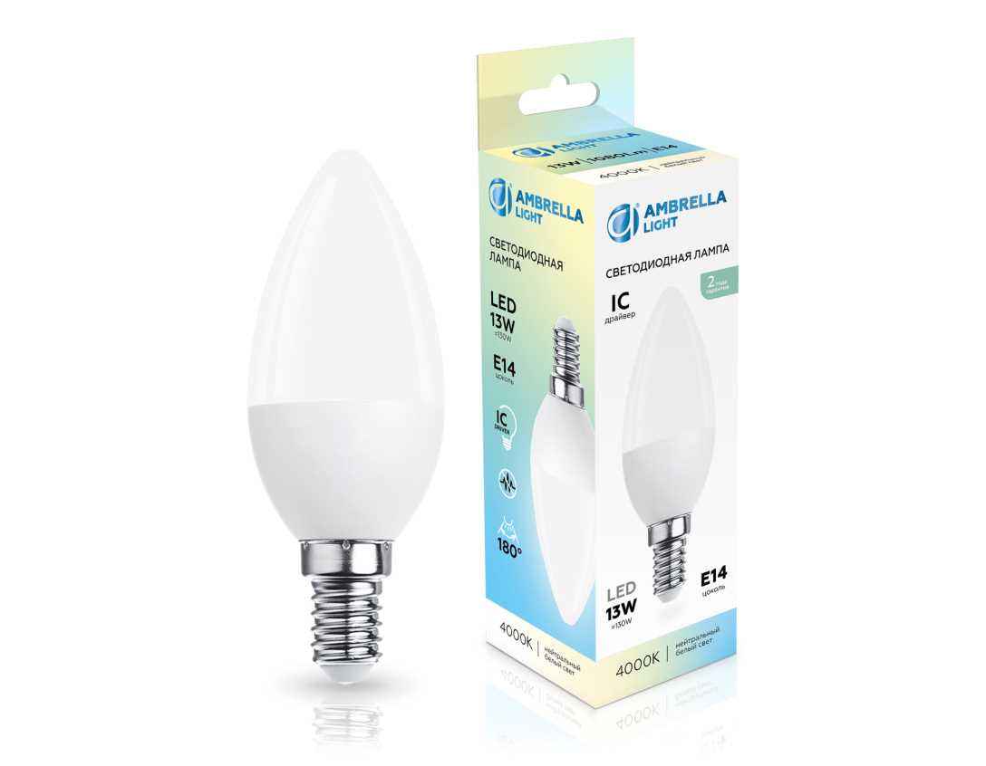 Лампочк Лампа светодиодная Свеча C37 Ambrella light Bulding — фото 2