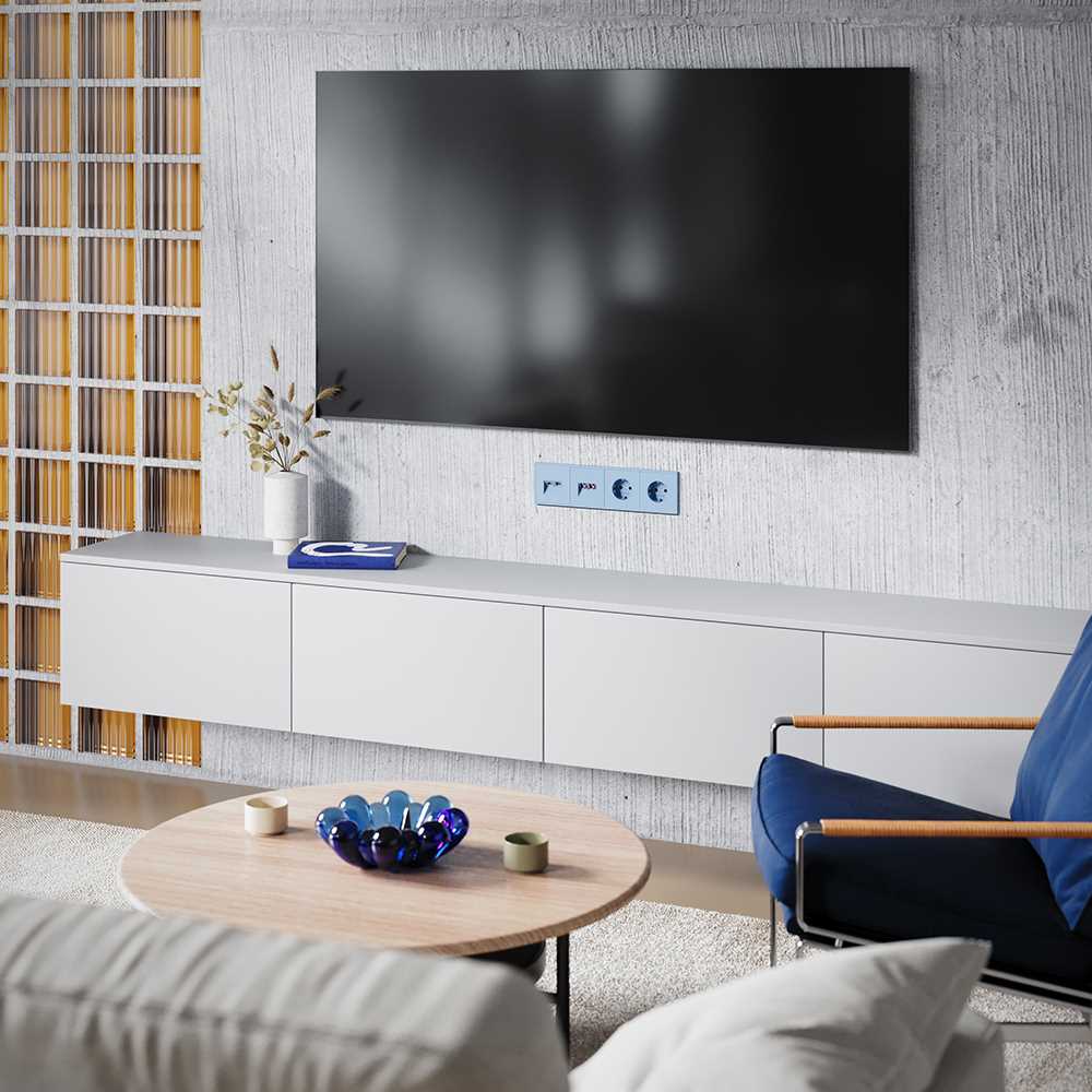 Электротовар Накладка для розетки TV+RJ45 кат. 6, S70 (деним) Voltum VLS002715 поликарбонат — фото 5