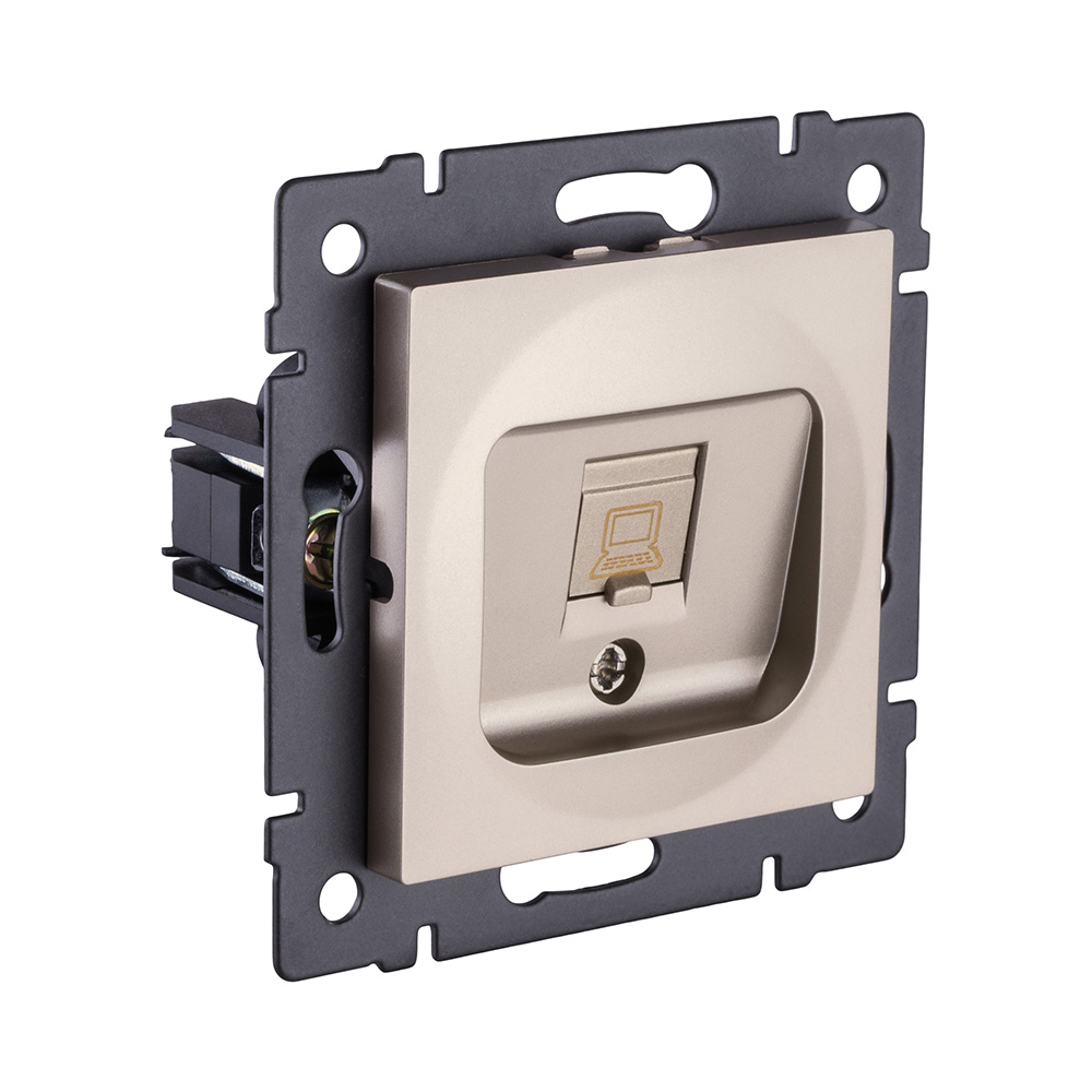 Электротовар Розетка Ethernet RJ45 Cat.5, золотой Kollinger REA-016GD для Aspekt, Eleganz, Reflex золото — фото 2