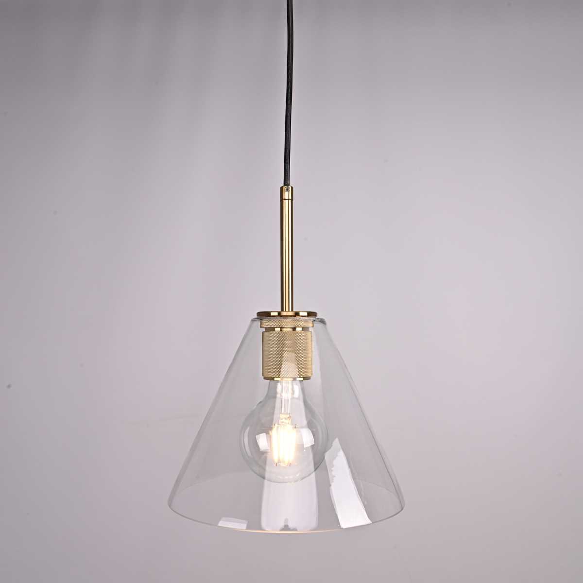 Подвесные светильник Светильник RH Utilitaire Funnel Pendant, Латунь латунь металлические / металл / стекло — фото 2
