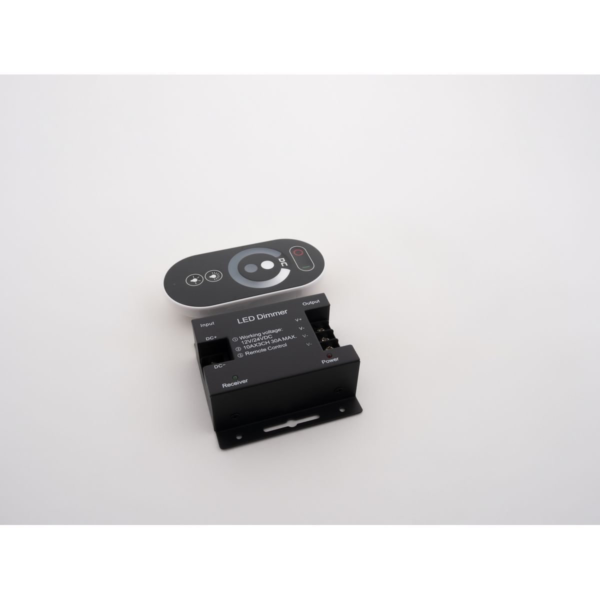 Светодиодные лент Контроллер одноцветный LEDS POWER T3 RF 30A сенсорный ПДУ, Черный черный пластиковые — фото 4