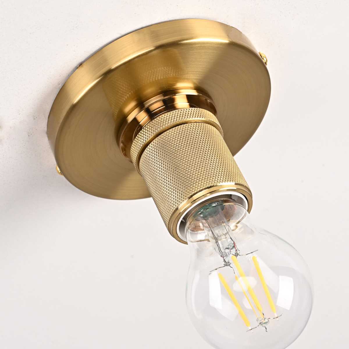 Потолочные светильник Светильник RH Utilitaire Socket Flushmount, Латунь латунь металлические / металл — фото 5
