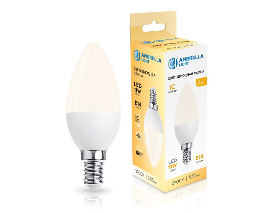 Лампочк Лампа светодиодная Свеча C37 Ambrella light Bulding — фото 2