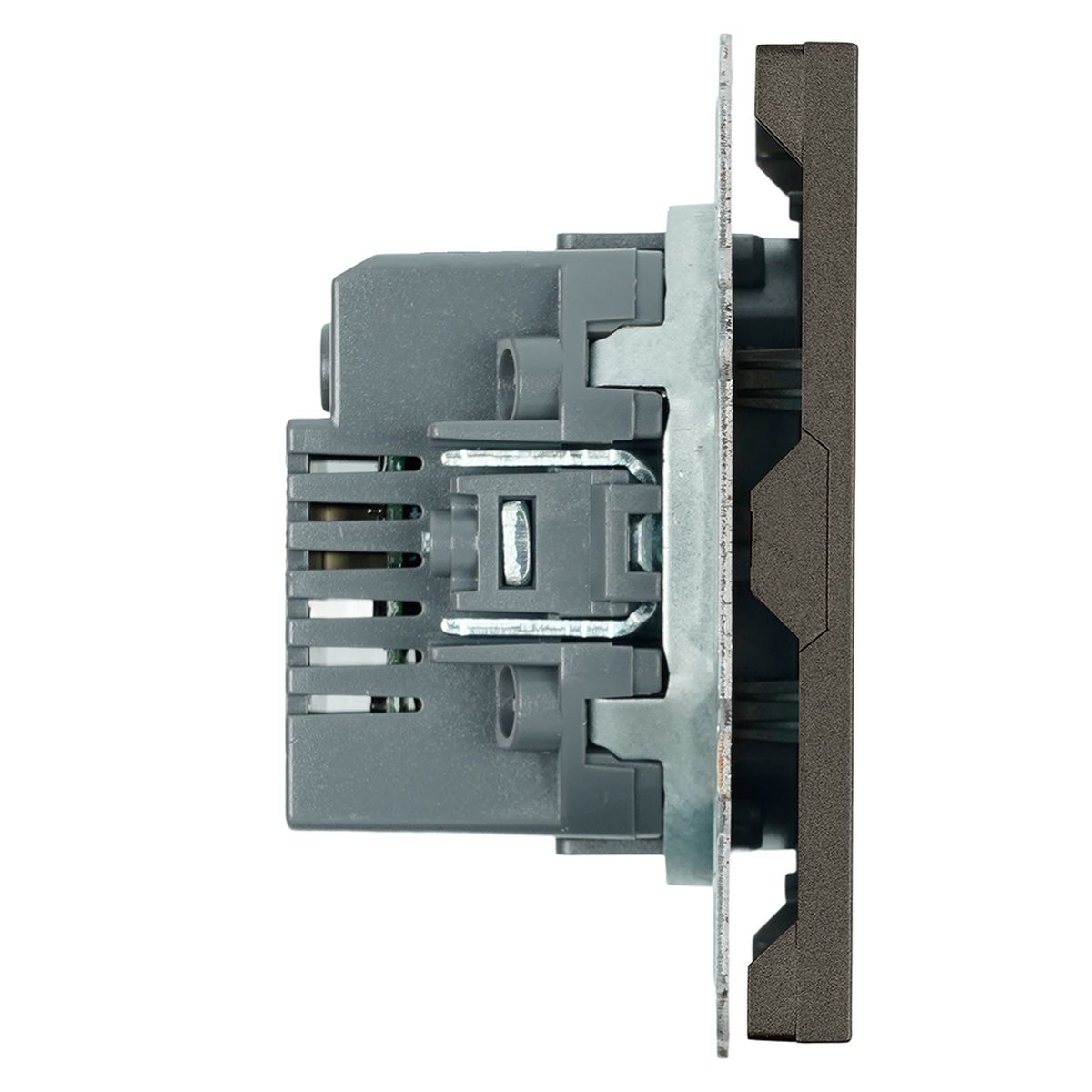 Электротовар Розетка 2-местная USB + Type C (механизм), Stekker, 250В, 20W Эмили, RST10-5115-09,… серый поликарбонат / латунь / металлические / металл — фото 4