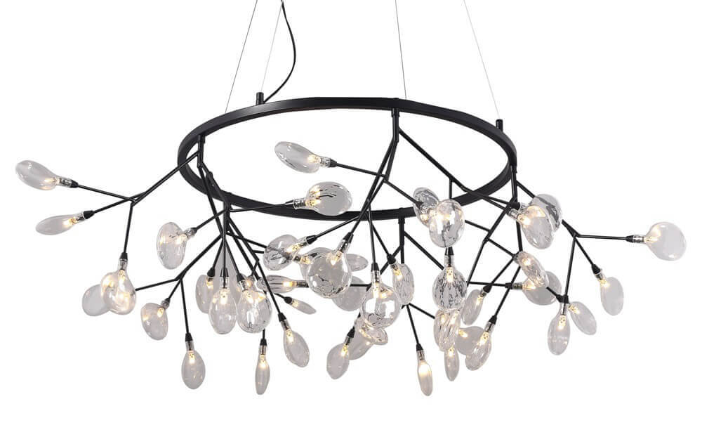 Подвесная люстра Подвесная светодиодная люстра Crystal Lux Evita SP45 D BLack Transparent, Черный черный стеклянные / металл / стекло — фото 3