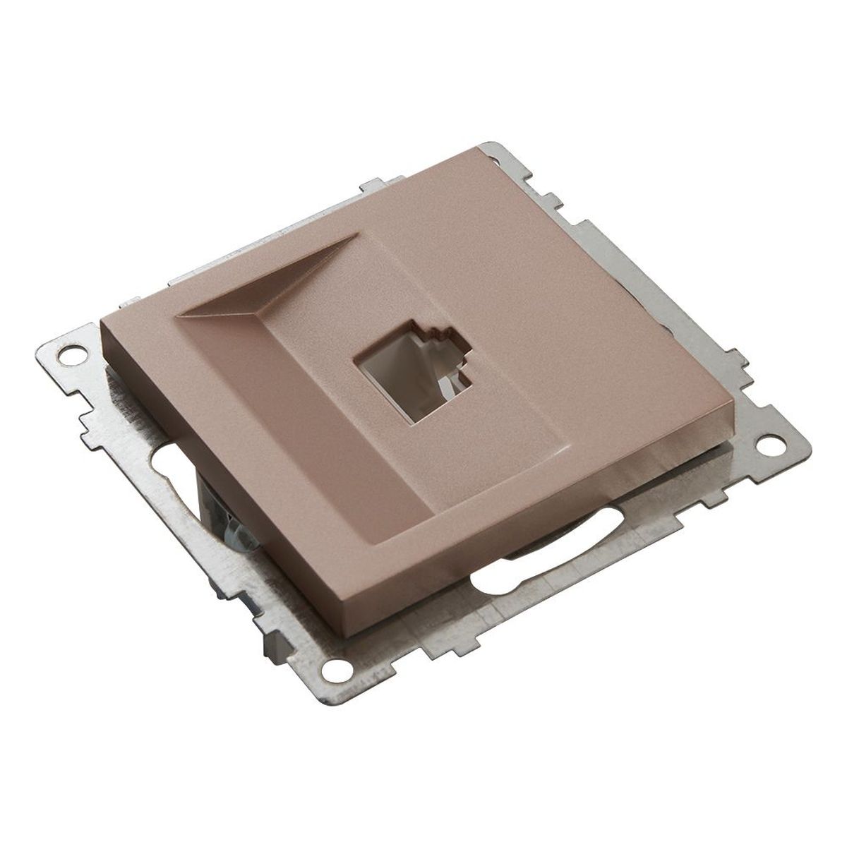 Электротовар Розетка компьютерная RJ-45 Stekker Катрин шампань GLS00-7107-02 39599, Бежевый бежевый поликарбонат / латунь — фото 5