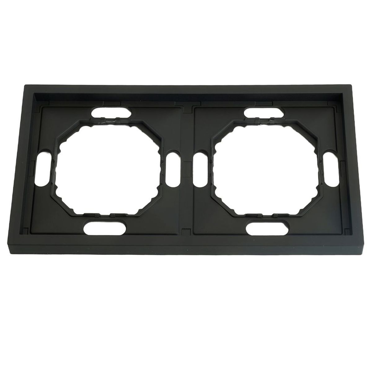 Электротовар Рамка STEKKER, PFR00-5002-05 2-местная, серия Эмили, черный уголь, soft touch 49859 черный поликарбонат / металлические / металл — фото 3