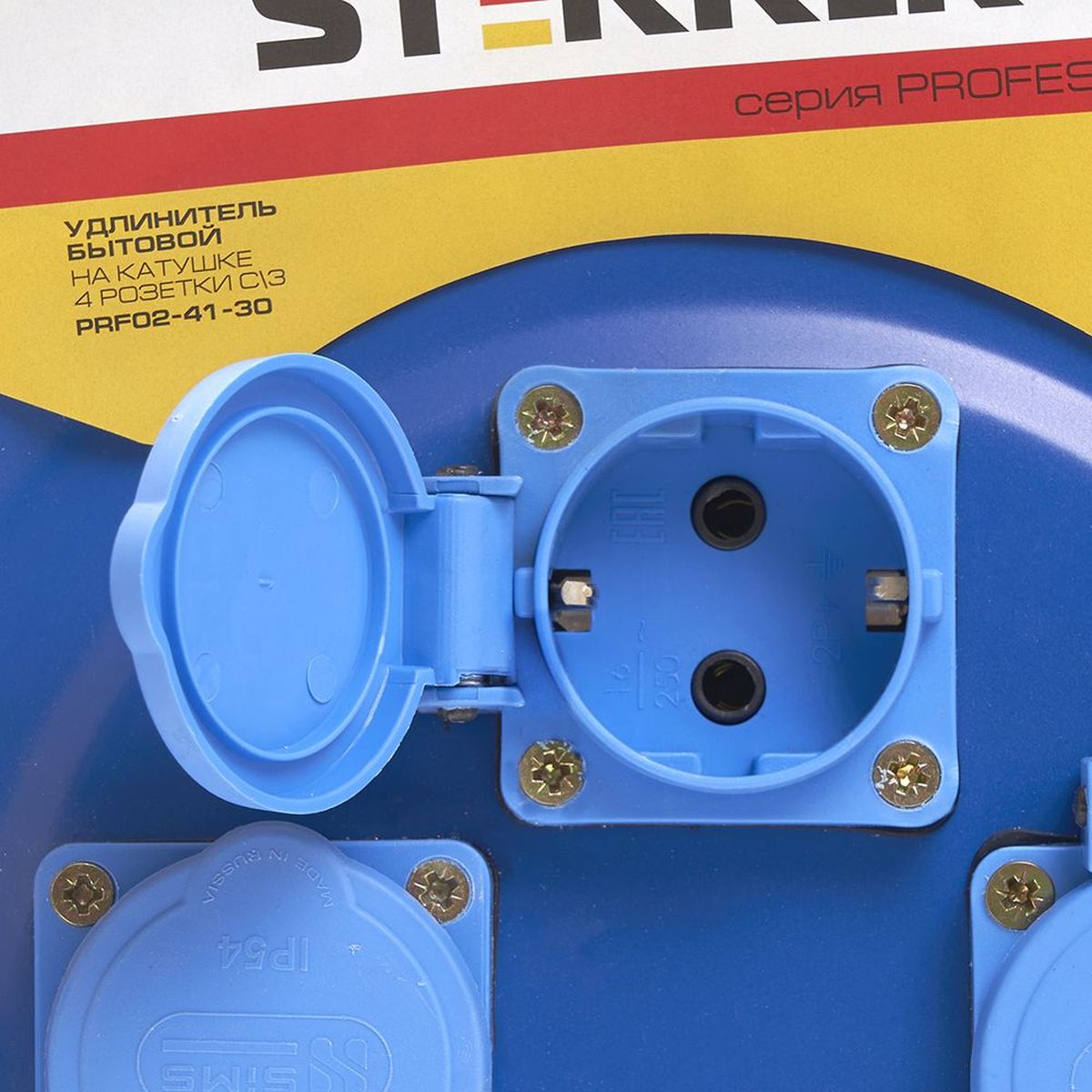 Электротовар Удлинитель Stekker Professional 4гн 30м с / з PRF02-41-30 39296, Синий синий металлические / медь — фото 3
