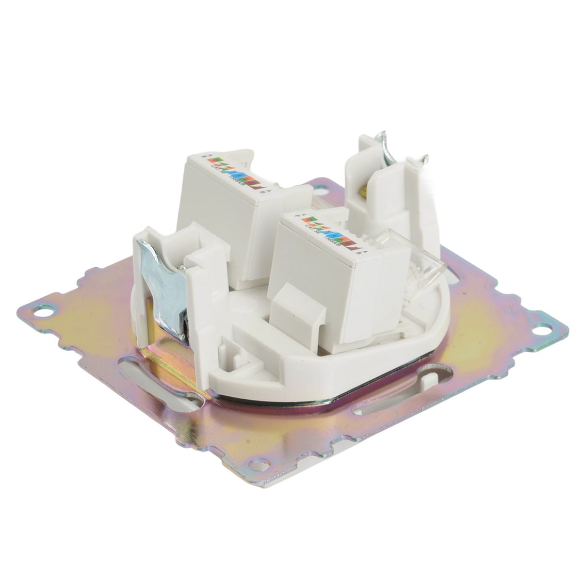 Электротовар Розетка компьютерная 2-местная RJ-45 (механизм) Stekker GLS00-7109-01 Катрин, белый… белый abs-пластик / латунь — фото 2