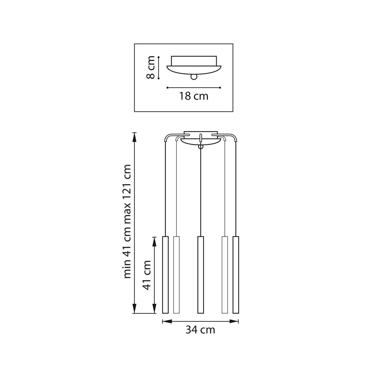 Светильник Комплект с подвесной люстрой Lightstar Tubo (574723+747233 (5шт), Золото в стиле минимализм золото металлические / металл / металл, акрил — фото 2