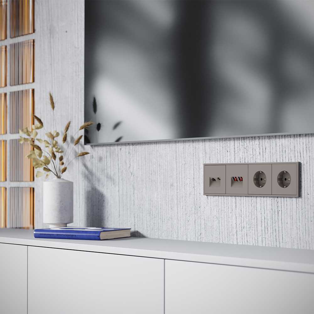 Электротовар Накладка для розетки TV+RJ45 кат. 6, S70 (капучино) Voltum VLS002714 поликарбонат — фото 4